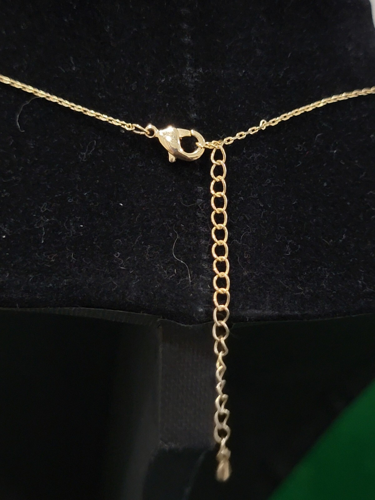 Tiny J Monogram Thin Necklace with Clear Rhinesto… - image 4