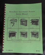 WURLITZER Electronic Piano 200, 203, 203W, 206 207 207V 214 214V, Service Manual