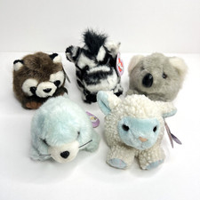 Zebra Koala PUFFKINS Misc Assorted Plush Stuffed Toys Swibco Vntg 90s Lot of 5