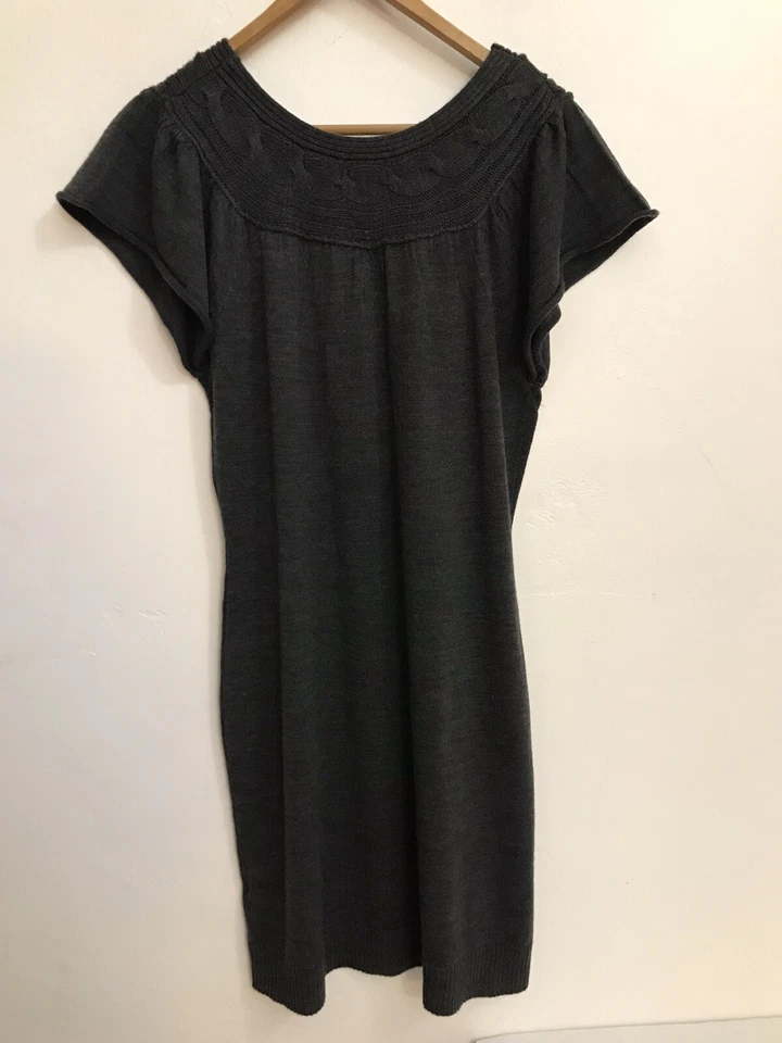 Vestido Suéter Route 66 Para Mujer Talla M Cuerpo Suave Con Gris Manga Corta Foto 2 de 4