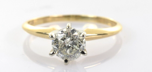 Diamant Solitär Verlobungsring in 14 Karat Gelbgold 0,66 Karat Größe 7
