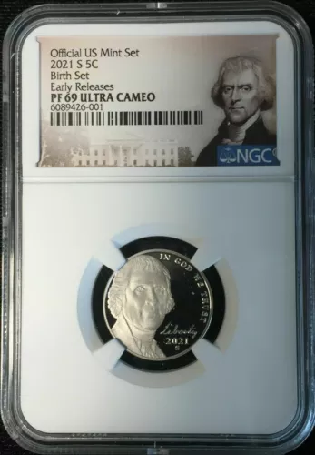 2021 S 5C Nickle Proof 69 Ultra Cameo Early Release BIRTH SET NGC