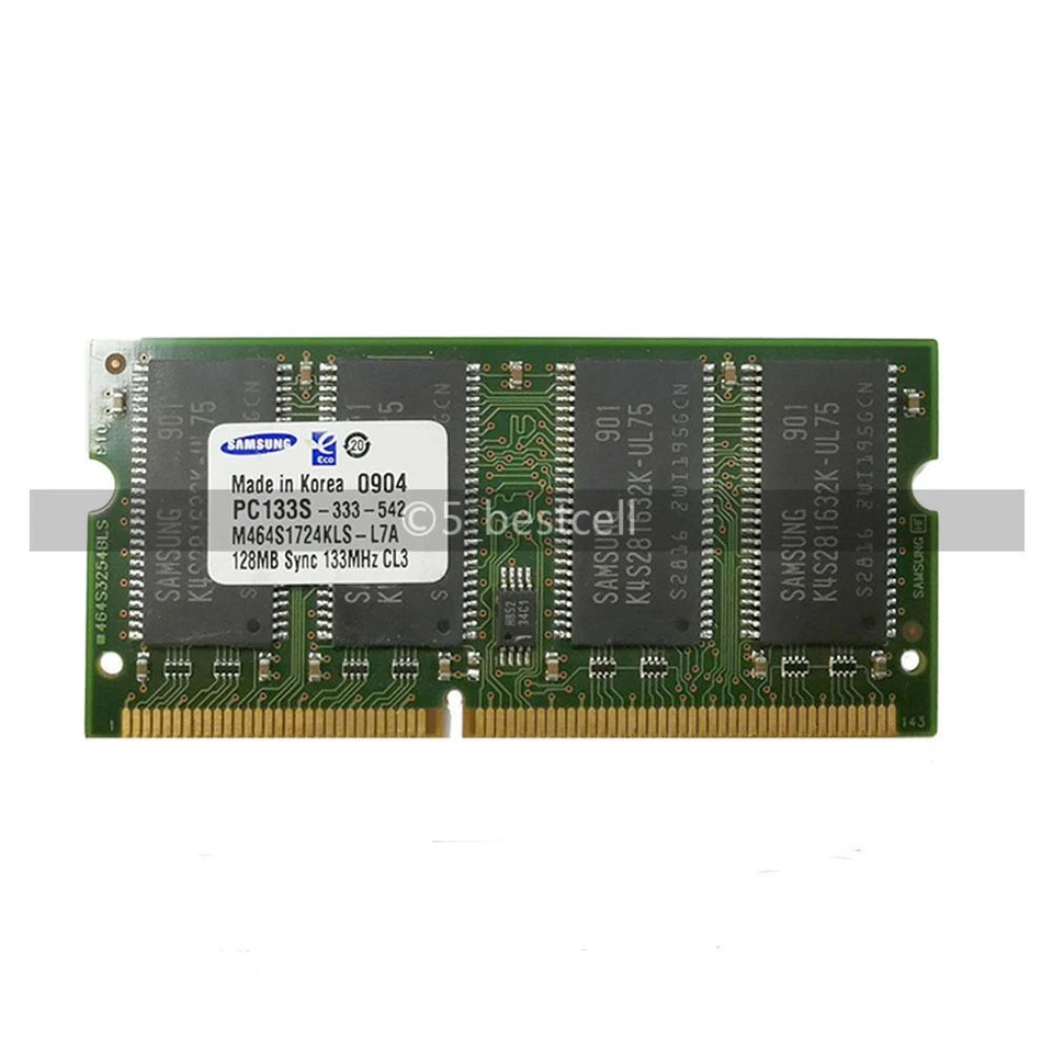Samsung 128MB PC133 133MHz SD RAM 144-Pin Pole SODIMM Laptop Memory 3.3V New Lot - Image 4 of 4