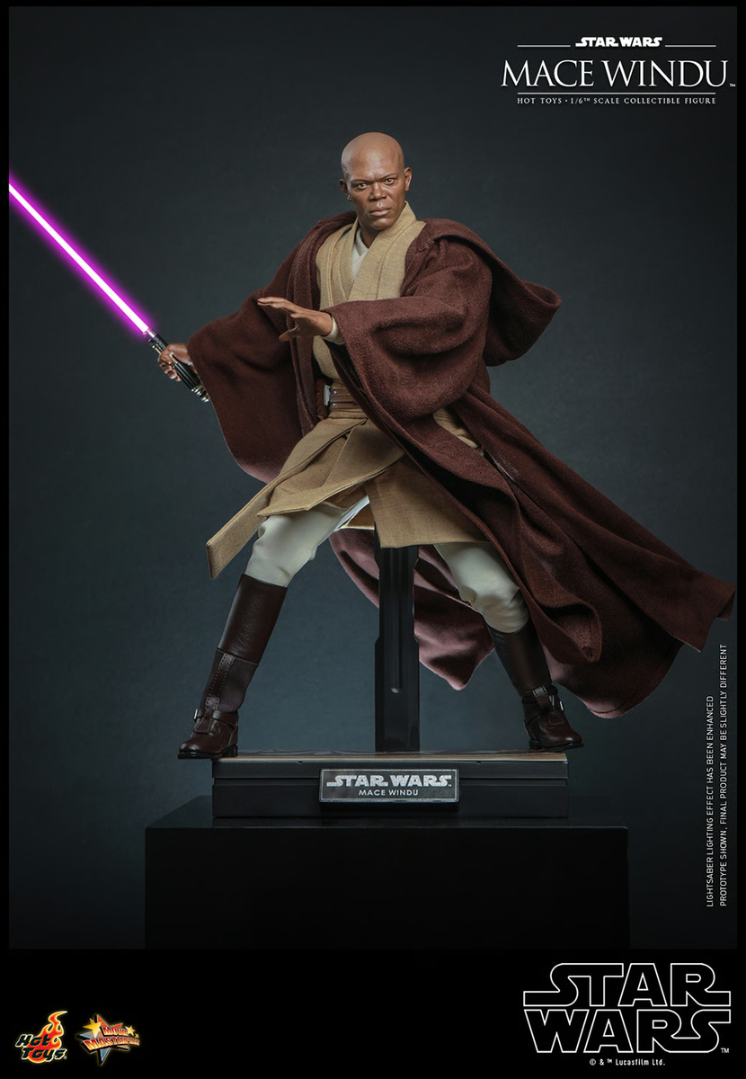Star Wars - Action Figure Mace Windu (Cloak) E1 - Hasbro 1999 Con Comm Talk Chip E Mantello Rimovibile