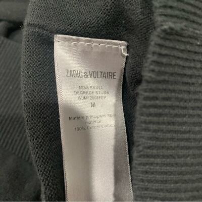Zadig & Voltaire Sweater Miss Skull Degrade Studs in Black