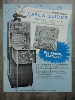 Space Glider Rifle Machine Flyer Williams Shooting Target Gun Arcade Brochure