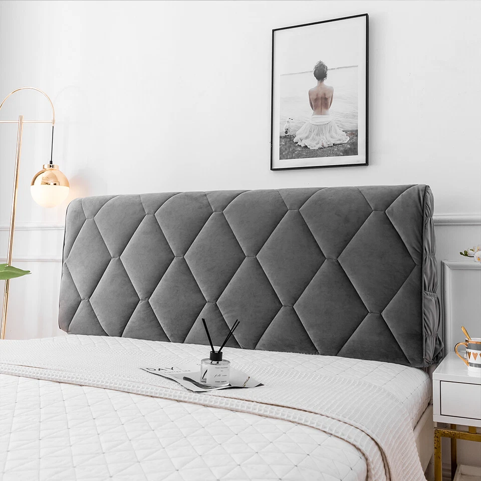 Luxury Thicken Headboard Cover Soft Bed Head Back Decor Protector Slipcover - Image 2 of 4