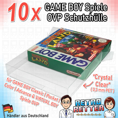 10x Crystal Clear Schutzhülle - GameBoy Classic | Color | Advance Spiele OVP