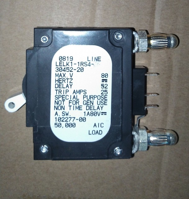 New AIRPAX 20 AMP Bullet Circuit Breaker LELK11RS43045220 White 80v