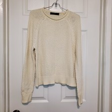 Ralph Lauren Cream Off White Fisherman Sweater Size Medium