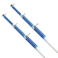 Tigress 15' Telescoping Fiberglass Outrigger Poles -1-1/8" O.D. White/Blue Pair