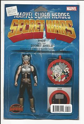 THORS # 1 Marvel Secret Wars Action Figure Variant Cover Comic Aug 2015 NM New