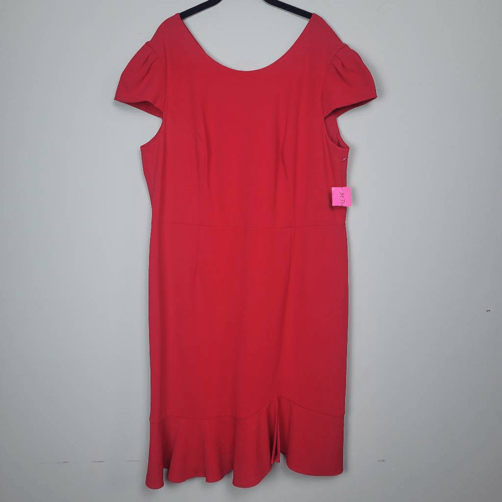 knee length dresses for ladies Red Midi Dress With Slit