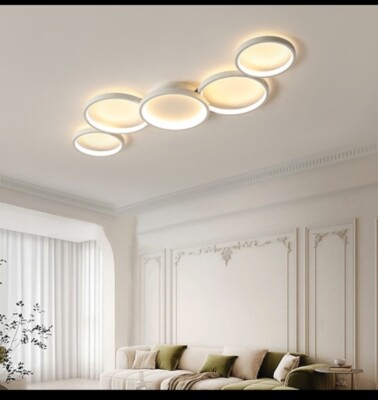 SKY ANGLE Alexa Modern LED Ceiling Light Smart Dimmable Remote white 5 Rings