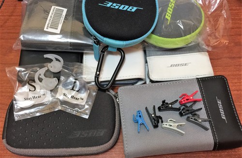 OEM Ear Buds Ear Tips Pouch Carry Case Shirt Clip For Bose Soundsport Soundtrue