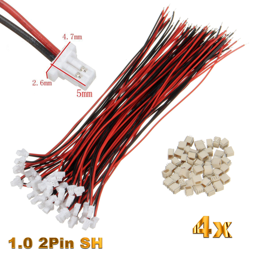 2Pin 1.0 SH 1,0mm Mini Micro JST Stecker + 15cm Kabel 28AWG + Buchse 1 2 4 5 10 - Bild 11 von 15