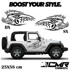 Kit 2 Adesivi Off Road Cinghiale Fuoristrada per Wrangler 4x4 Destro e Sinistro