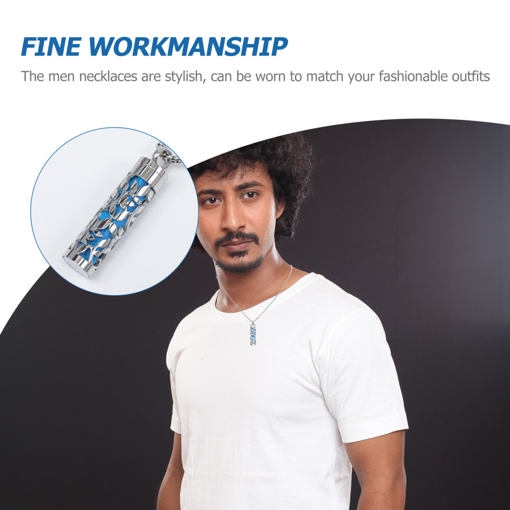 2 Sets Perfume Bottle Necklace Stainless Steel Man Male Gifts Body