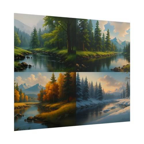 π Four Seasons Poster β Nature Landscape Wall Art β Seasonal Home Decor Print - Picture 12 of 25
