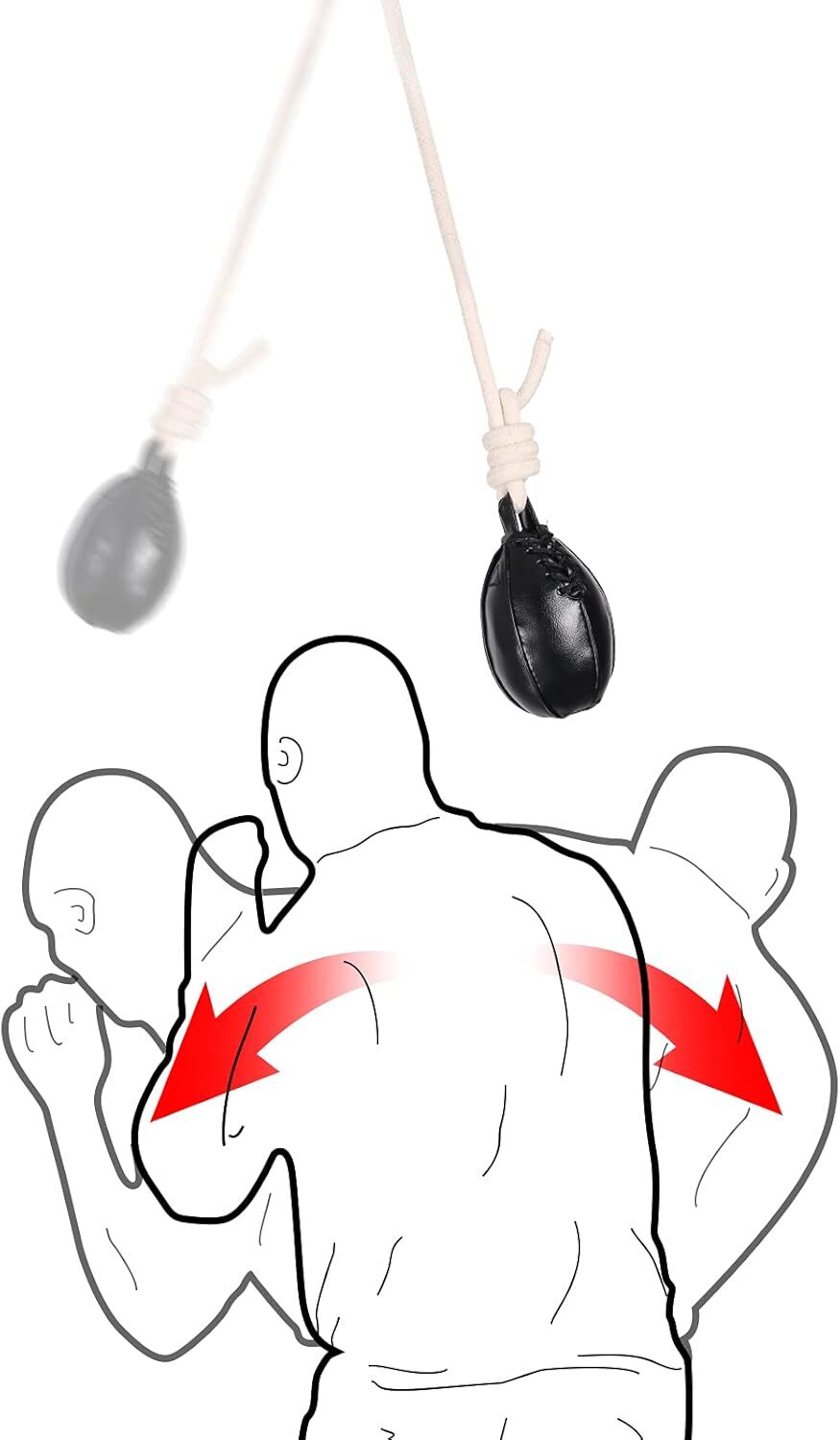 Boxing Slip Bag, Boxing Dodge Hide Speed Bag Maize Ball Leather Ball for Refl...