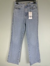 Zara Straight Fit High Rise Light Wash Straight Leg Jeans NWT Women  s 6 New Tags