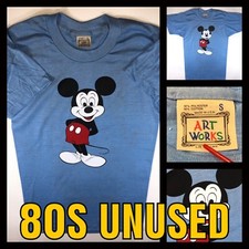VTG 80s Walt Disney World Land Mickey Mouse Club Cartoon UNUSED t-shirt Small