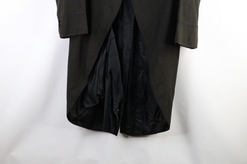 Vtg 40s 50s Bespoke Mens 38R Distressed Wool Satin Trim Tuxedo Coattails Jacket - Picture 4 of 18