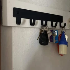 Plain Key Rack Leash Holder or Extension with 5 hooks with Size Options