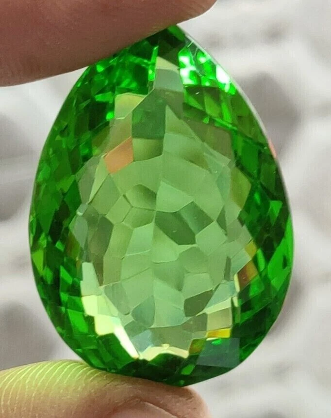 75.45 Ct. Green Peridot Pear Cut Faceted AAA+ Loose Gemstone for Ring & Pendant - Image 2 of 4