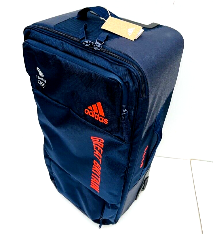 Adidas Team GB Travel Bag Luggage Wheeled Suitcase Trolly Olympic Red