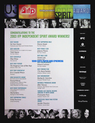 IFP Independent Spirit Awards 2003 Trade Print Magazine Ad Poster ADVERT