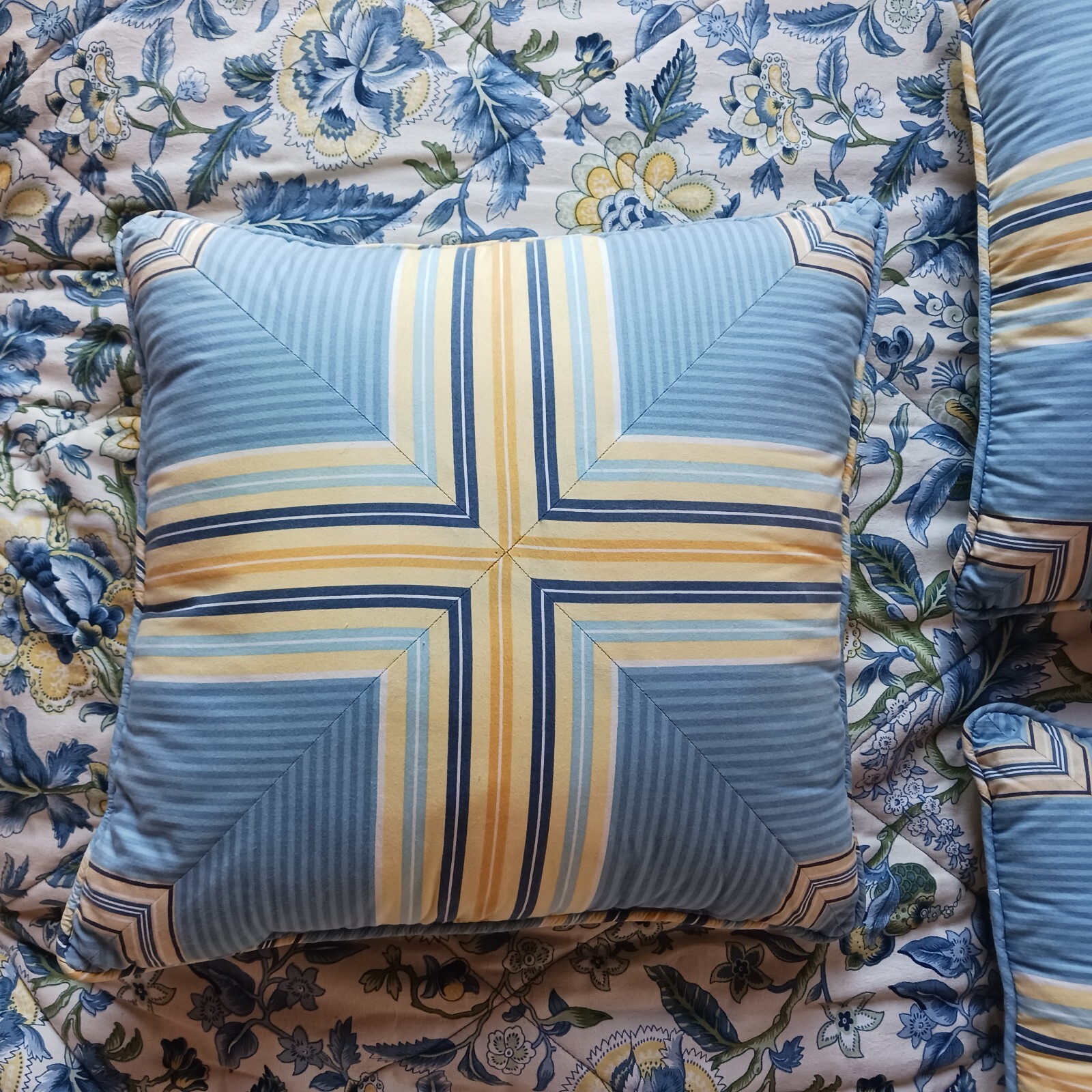 Waverly Imperial Dress King Comforter Shams Throw Pillows Blue Yellow Porcelain eBay