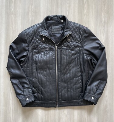 Murano Lambskin Leather Cafe Racer Biker Style Luxury Jacket Size XL