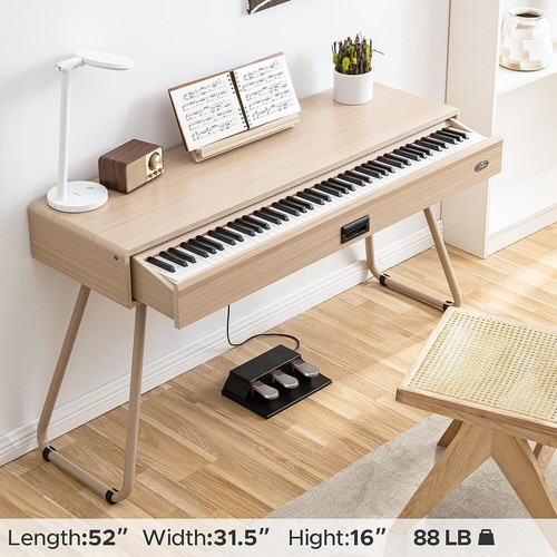 88 Key Weighted Digital Piano Burlywood Desk piano » Discount Sale