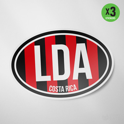 Alajuelense Costa Rica 3 Pack Sticker Vinyl Decal Oval Futbol Soccer