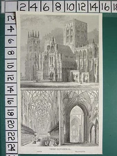 c1810 ANTIQUE PRINT ~ YORK CATHEDRAL ~ EXTERIOR CHPIR TRANSEPTS