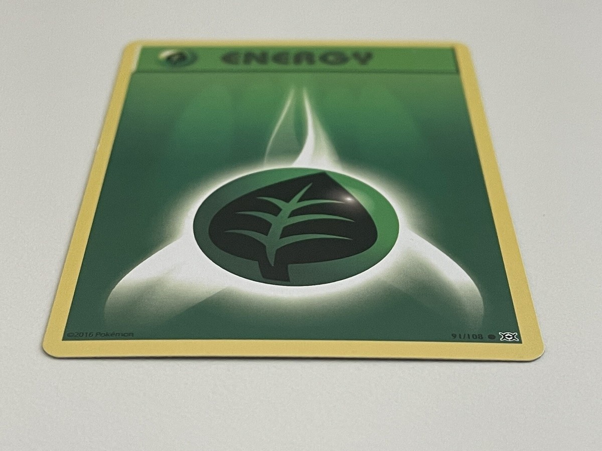 2016 energy pokemon card Pokemon TCG Green Leaf Grass Energy Card 91/108 Non-Holo Common