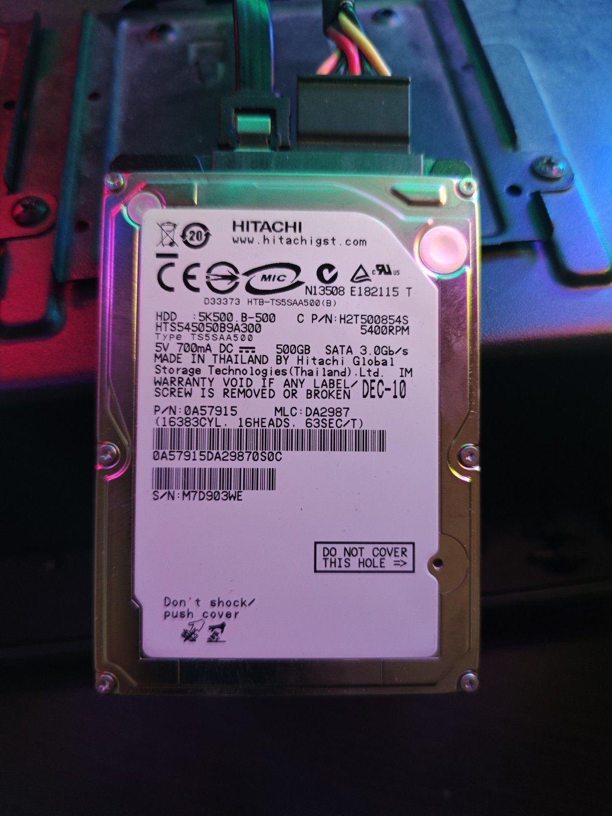 Hitachi Travelstar HTS545050B9A300 500GB 2.5" SATA II 5400RPM 8MB