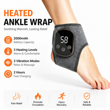 2x Electric Foot Ankle Massager Heating Vibra...