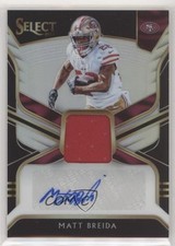 2018 Panini Select Signature Memorabilia 54/99 Matt Breida #MP-MB Auto 2r6