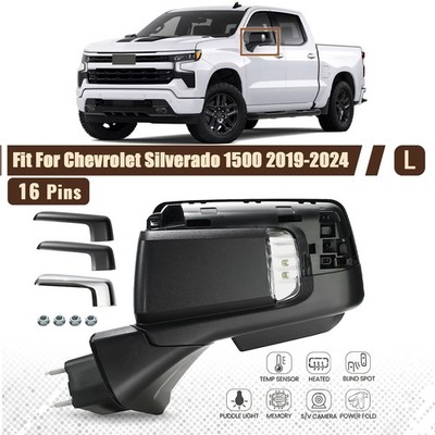For 2019-2024 Chevy Silverado 1500 Side Mirror W/Camera W/BSD Heated 16 Pin Left