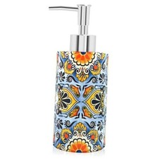 Mexican Talavera Soap Dispenser Vintage Ceramic Soap Pump Bottle Refillable