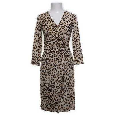 Carmen Marc Valvo, Wickelkleid, Größe: XS, Beige/Schwarz #o3E