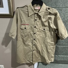 Boy Scout BSA UNIFORM SHIRT Men  s XL Extra Large Short Sleeve Tan V95