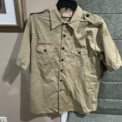 Boy Scout BSA UNIFORM SHIRT  Men s XL Extra Large Short Sleeve Tan V95
