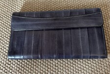 VTG Genuine Eel Skin Clutch Wallet Card Purse Navy