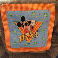 NOS 1989 Disney Mickey Mouse Star Handkerchief Bandana USA Made