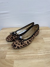 Time and Tru Faux Leather Ballet Flats w/Bow, Leopard, Sz 8, NWT