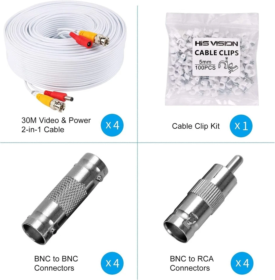 100ft Surveillance Camera Cable with BNC Connectors - Image 4 of 4