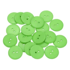 20pcs Resin Sewing Button, 25mm (1-inch) 2 Holes Round Craft Buttons, Green